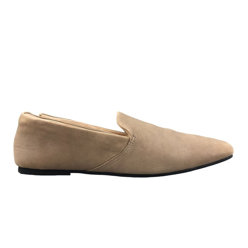 Clarks Women's Size 7.5W Pure Easy Sand Tan Nubuck Leather Slip On Flat Loafers